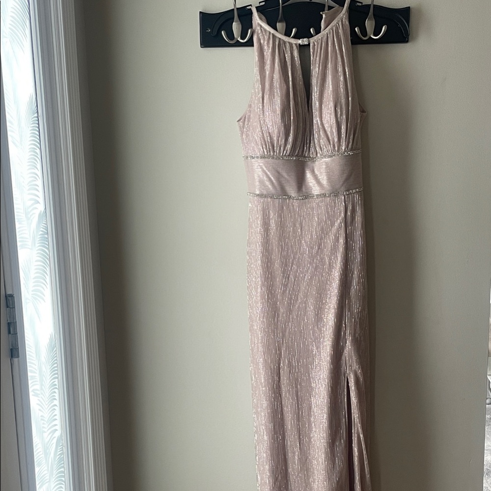 Oleg Cassini Shimmering Blush Sleeveless Dress